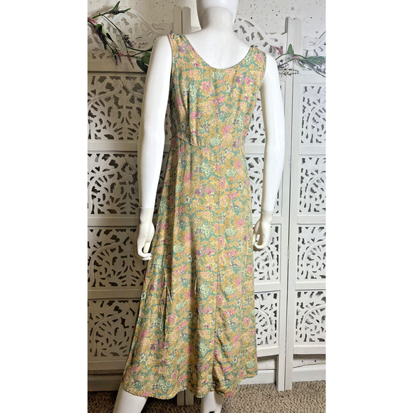 90s Y2K Rabbit Rabbit Rabbit Design Women’s Floral Sleeveless Midi Dress 8P - Picture 2 of 13